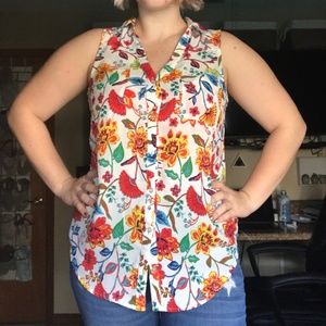 Abyer Multicolor Floral Button-up Top
